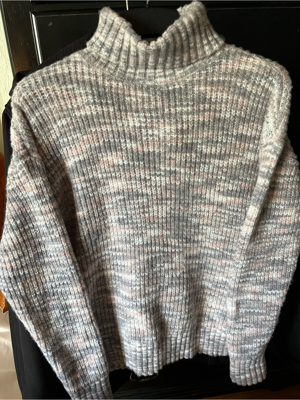 THE LOFT Womens Pullover Sweater Gray & Pink size Large